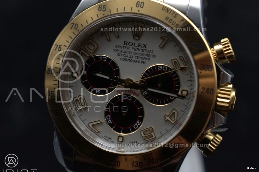 Bracelet Best V2 Daytona SS Clean 1:1 YG Edition Arabic Markers White on Dial 116503 SA4130 1110